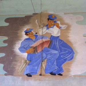 Gemälde eines französischen Zwangsarbeiter im Gasthof Sörmitz
